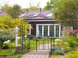 134.5*58.5*213cm Arc Roof Double Layer With Door Wrought Iron Iron Arch Courtyard Black 03609529