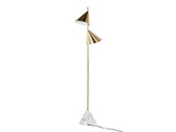 65" Metal Floor Lamp in Brushed Gold Metal with White Faux Marble Metal Base B202P224137