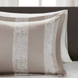 7 Piece Chenille Jacquard Comforter Set Taupe King B03597090
