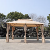 13x10 Outdoor Patio Gazebo Canopy Tent With Ventilated Double Roof And Mosquito net W419P282069