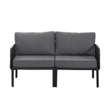 3 Piece Patio Conversation Sets, Modern Outdoor Patio Sectional Furniture Set with Square Coffee N780P199459B