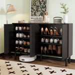 ZUN ON-TREND Minimalist Shoe Cabinet with 5 Solid Wood Legs, Cream Style Sideboard Buffet Cabinet with N721P205785B