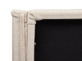 Fontana Wingback Upholstered Platform Bed Frame, King, Sky Neutral Beige Polyester B2719P238226