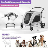 EchoSmile XL Extra Large Dog Stroller - Adjustable Handles,Lightweight Folding Pet T2602P306343