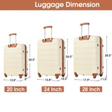 3 Piece Luggage Set Hardside Spinner Suitcase with TSA Lock 20" 24" 28" Available PP191030AAK