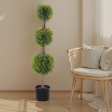2pcs green 115cm three-ball boxwood PVC artificial tree 36565273