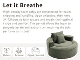 Round Sofa Bed with Memory Foam Sectional Couches for Living Room, Cloud Couch with three pillows, W3224P444283