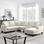 ZUN [New] 108*85.5" Modern U Shape Sectional Sofa, 7 Seat Fabric Sectional Sofa Set 60782446