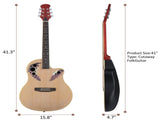 41 inch Cutawary Round Back Acoustic Guitar Spruce Top Grape Hole Burlywood 38803516