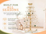 6ft Gold Iron Christmas Tree with Bow on Top, PVC Christmas Tree 46546084