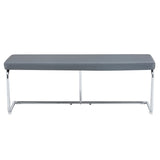 51.5" Decorative Stainless Steel Contemporary Bench in Faux Leather for Entryway Bench, Bedroom end N752P186171G