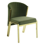 ZUN ACME Fallon Side Chair , Green Velvet & Mirrored Gold Finish DN01956