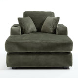 Corduroy Upholstered Chaise Lounge Sofa,Magazine bag,Detachable Cushions Deep Seat for Living W2120P322754