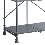 Sandy Black and Dark Bronze Hand-Brushed 3-tier Console Table B062P186469