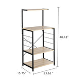 ZUN Wooden Kitchen Shelf , Baker's Rack 4 Tier Shelves Brown Color 06498780