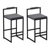 Bar Stools Upholstered Velvet Counter Height Barstools for Kitchen Island Set of 2 Modern Dining W1757P310421