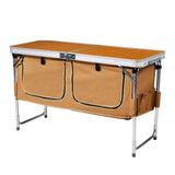 Outdoor Folding Camping Table with Storage Compartment, 4ft Portable Pinic Table with 3 Adjustable 93348545