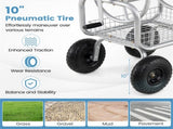 Heavy Duty Garden Hose Reel Cart with 10" Pneumatic Wheels, Large Capacity Hose Winder with Storage 54788785