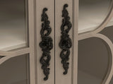 Elegant European Antique Style 4-Door Cabinet with Tempered Glass Doors,for Dining Room,Living W757P232701