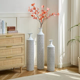 Floor Metal Vases Decorated White Metal Set of 3 gorgeous home decoration large glazed metal W2796P278066