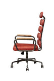 ZUN Antique Red Swivel Office Chair with Pneumatic Lift B062P215463