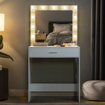 ZUN Vanity Desk with Mirror and Lights, Dressing Table with Large Drawer, 1 Level Storage Dresser & 3 84566565