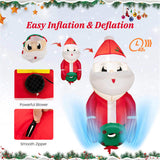 3.3FT Inflatable Window Santa & Wreath 2 Internal LED Lights, 3 Suction Cups 1 Rope, 45s 62218090