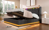 King size Upholstered, 360 surround LED function, Buttons/Apps/Remote Control, hydraulic storage N736P188808G