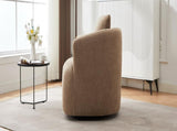 360&deg Swivel Chair, 38.2" Accent Chair Sofa, Upholstered Swivel Barrel Sofa Chair with a Throw Pillow N719P288552D