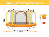 55-inch Trampoline for Kids Indoor & Outdoor Small Toddler Trampoline with Basketball Hoop 93820175