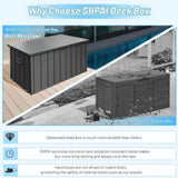 Outdoor Storage Box, 100 Gallon Metal Deck Box Built-in a Oxford Fabric Storage Bag, Lockable & W1859P352905