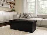 Large Foldable Storage Bench Ottoman Tufted Faux Leather Organizer 50836294