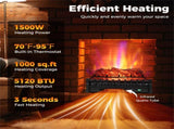 26 Inch Smart Electric Fireplace Log Set - Alexa/Google Compatible, 5 Flame Colors & 1500W Heater 85716401
