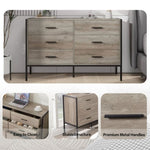 ZUN Wood Dresser with 6 Drawers, Wooden Storage Closet for Bedroom, Solid Clothes Cabinet with Sturdy W1820P145379