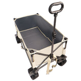 ZUN Folding Wagon, Heavy Duty Utility Beach Wagon Cart for Sand with Big Wheels, Adjustable Handle&Drink W321P163961