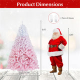 7ft Flocked Christmas Tree - 1264 Branch Tips, Fireproof PVC, 3-Section Assembly, 20" 05926505