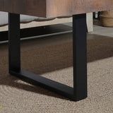 Rustic Industrial Wood Coffee Table, 47.2*23.5x18" Wood Coffee Table, Handcrafted Table W2729P270748