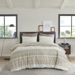 ZUN 3 Piece Cotton Duvet Cover Set with Chenille Tufting B035129139