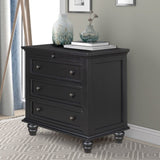 U_STYLE 3-Drawer Storage Wood Cabinet, End Table with Pull out Tray WF319367AAB