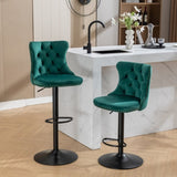Swivel Velvet Barstools Adjusatble Seat Height from 25-33 Inch,17.7inch base, Modern Upholstered Bar W1143P151486