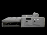 Modern 55.5" Pull Out Sleep Sofa Bed 2 Seater Loveseats Sofa Couch with side pockets, Adjsutable W119368697