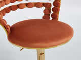 Modern Bar chair with golden color iron tube legs, soft cushions and comfortable W234P218161