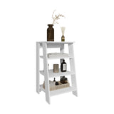 ZUN BATHBI 30" High 4-Tier Ladder Shelf Organizer for Bathroom, Side Table, Living room in White B070P242491