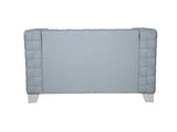 Saree Light Teal Chenille & White Finish Loveseat B2726P454998