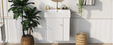 21.6inch Modern Floating Bathroom Vanity with Ceramic Basin - Perfect for Small Bathrooms, WF318757AAK