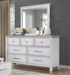 ZUN White and Gray Finish 1pc Bedroom Dresser of 7 Drawers Classic Design Wooden Furniture B011P245001