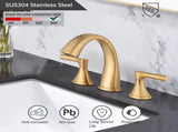 Widespread Bathroom Sink Faucets Two Handle 3 Hole Vanity Bath Faucet with Drain Assembly W122471403