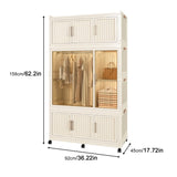 Portable Wardrobe Closet Storage Organizer for Clothes,Clothes Dresser,9 Magnetic Doors-9 Cubes & 1 76833368
