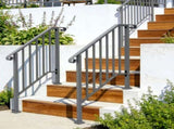Silver Outdoor 2-Step Iron Handrail 70856353