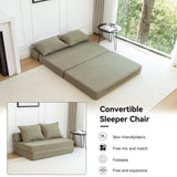 Foldable Sofa Bed Sleeper Lounge Chair with Pillow Floor Mattress Floor Couch with Backrest for W1170P314884